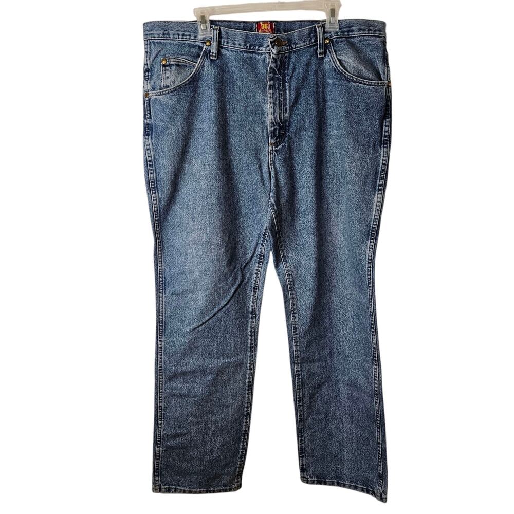 Wrangler 36 MWZ Slim Fit Jeans Size 40 X 32 Medium Wash Heavy Denim Cowboy